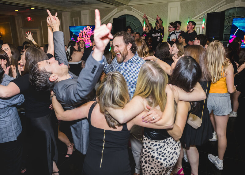 Friends dance to the music at a party in Union County, NJ