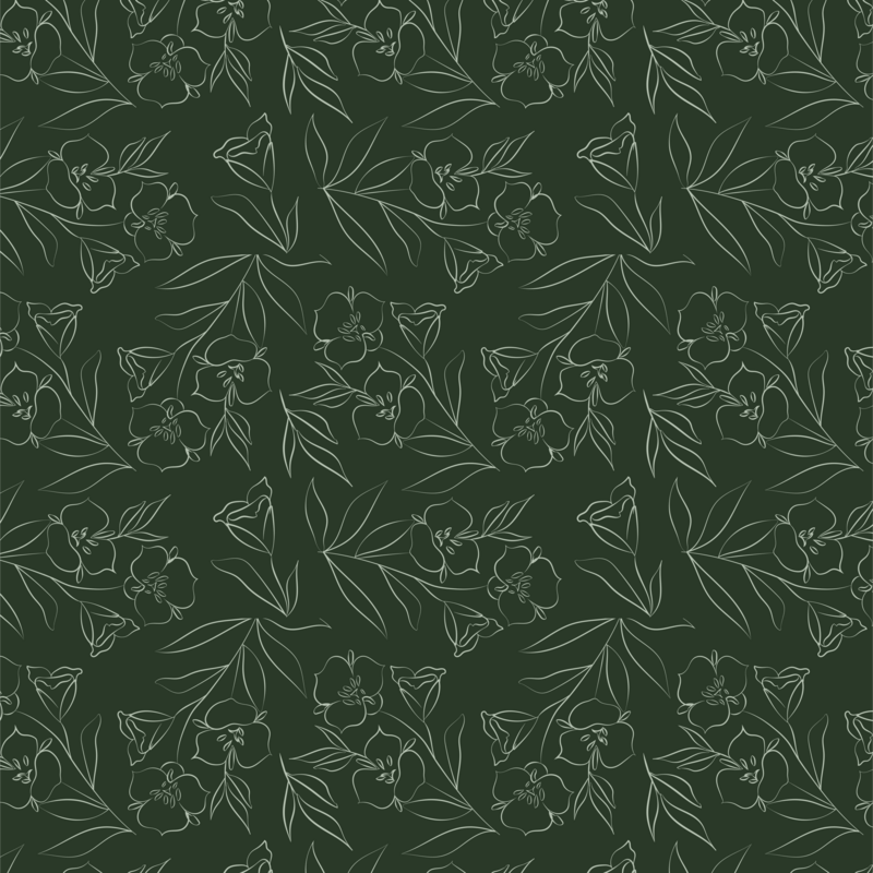 Nurture Lane Realty flower pattern in dark green and light green.