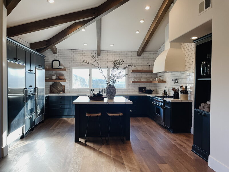 large kitchen with island