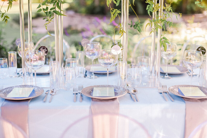 reception tablescape designed by Los Angeles wedding planner