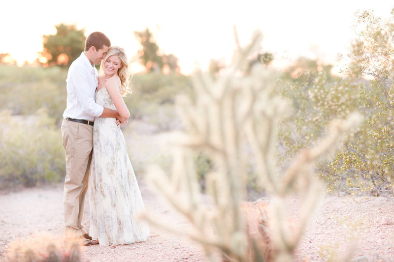Romantic Sunset Desert Engagement Session | Amy & Jordan Photography