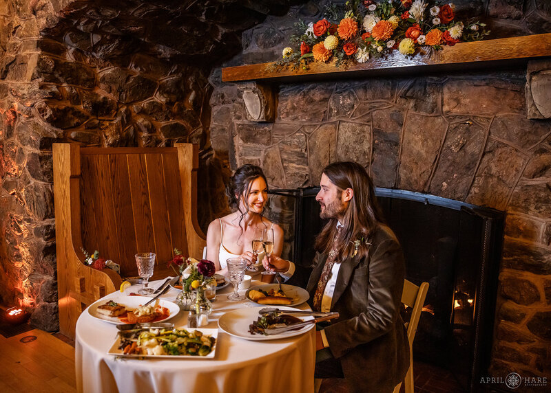 Couple at their Sweetheart Table at Boettcher Mansion at Lookout Mountain
