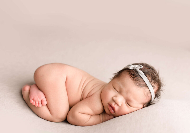 Baby girl in bum up pose in Woodinville Studio