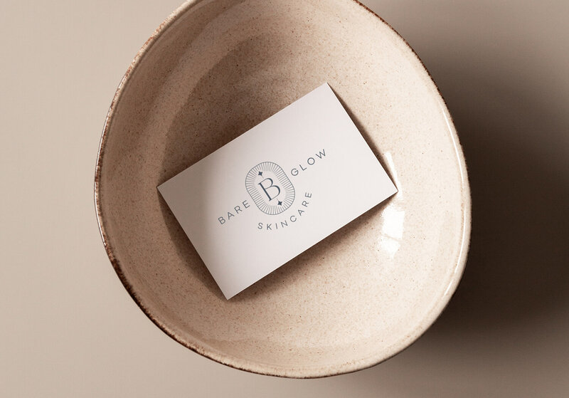 brand design for skincare company on a business card