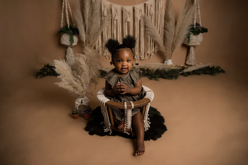 Milestone Session Charlotte Cake smash photographer 