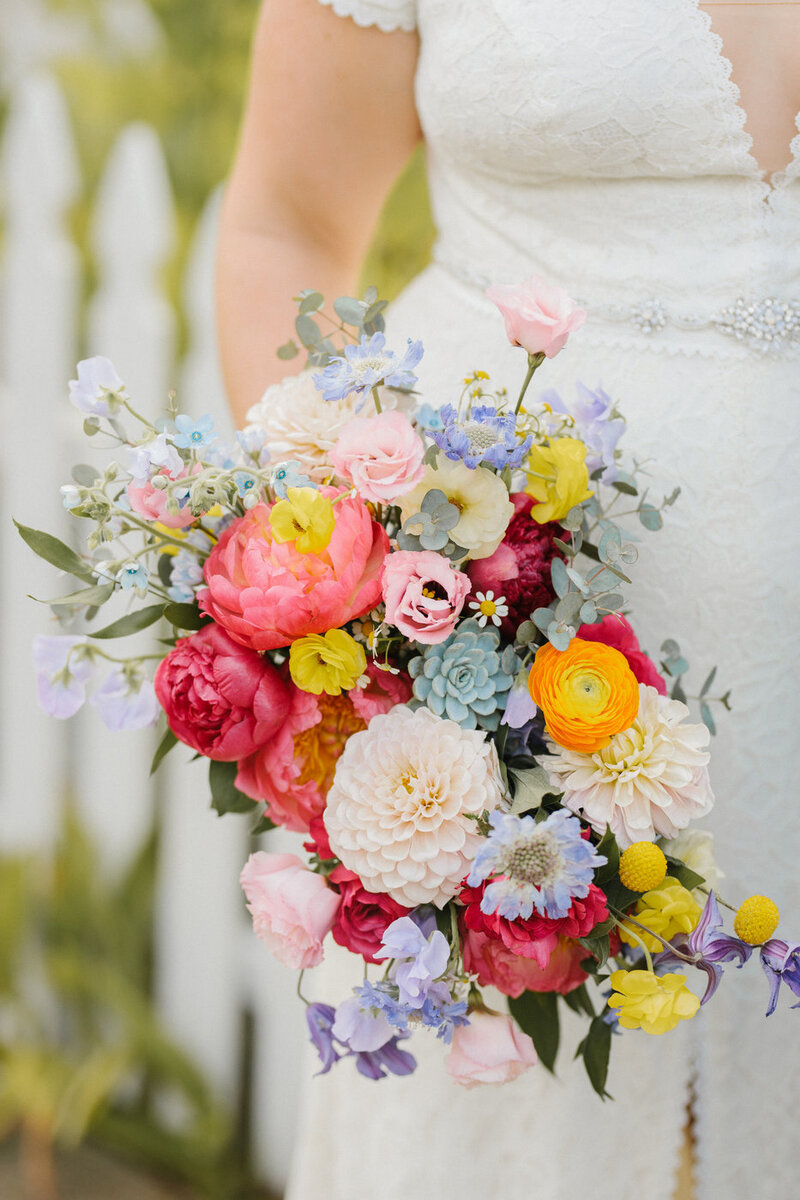 Bright and colorful wedding bouquet