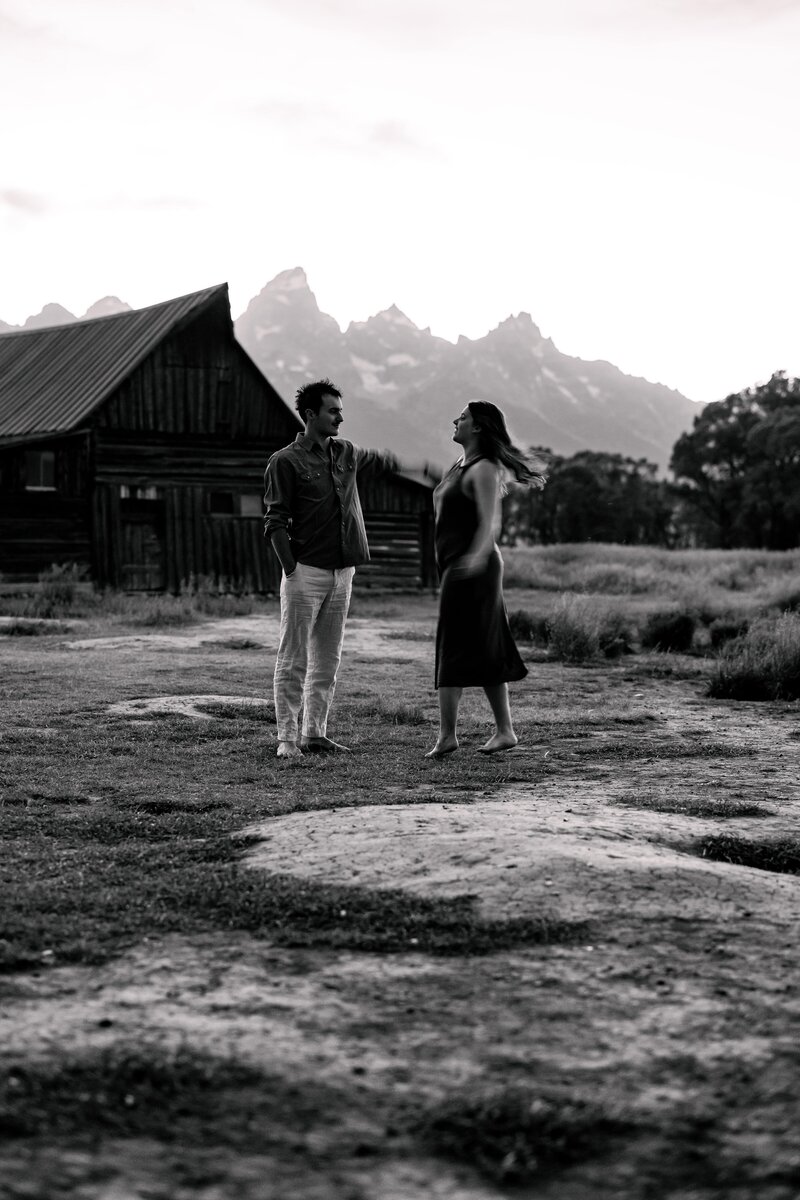 spring engagements at Mormon Row in Jackson Hole