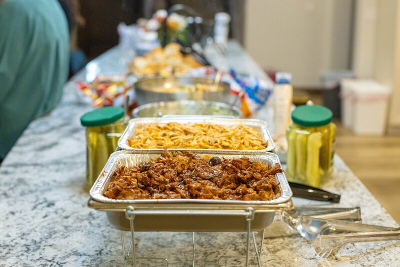food trays with meat and pasta
