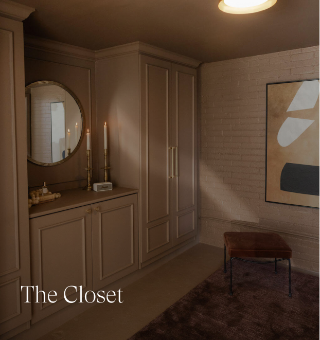 A space built to look like a closet for photoshoots and creative campaign work. 