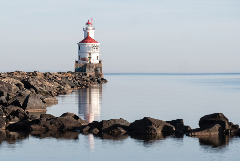 Wisconsin point light house on the shores of Lake Superior