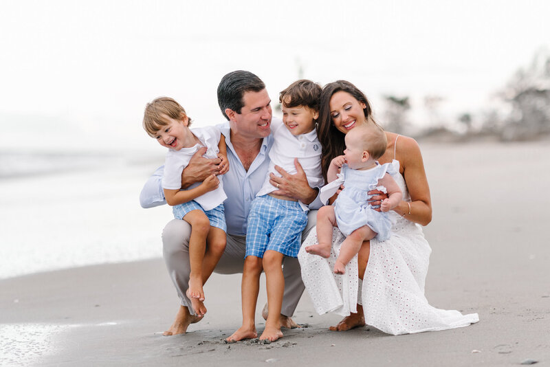 Family Photo at Debordieu Colony Beach in Georgetown, SC