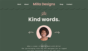 Testimonials slideshow mobile Showit website template Milla by The Template Emporium