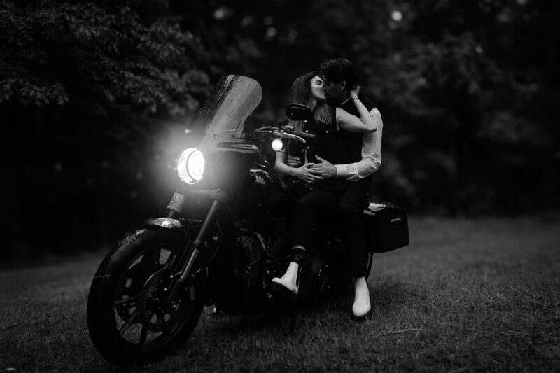 27_Eagle_River_Wisconsin_Lake_Cabin_Rainy_Engagement_Photos_Motorcycles_Harley_Davidson_James_ Stokes_Photograhy_WI.24