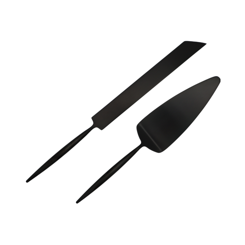 SIA Matte Black Cake Cutting Set