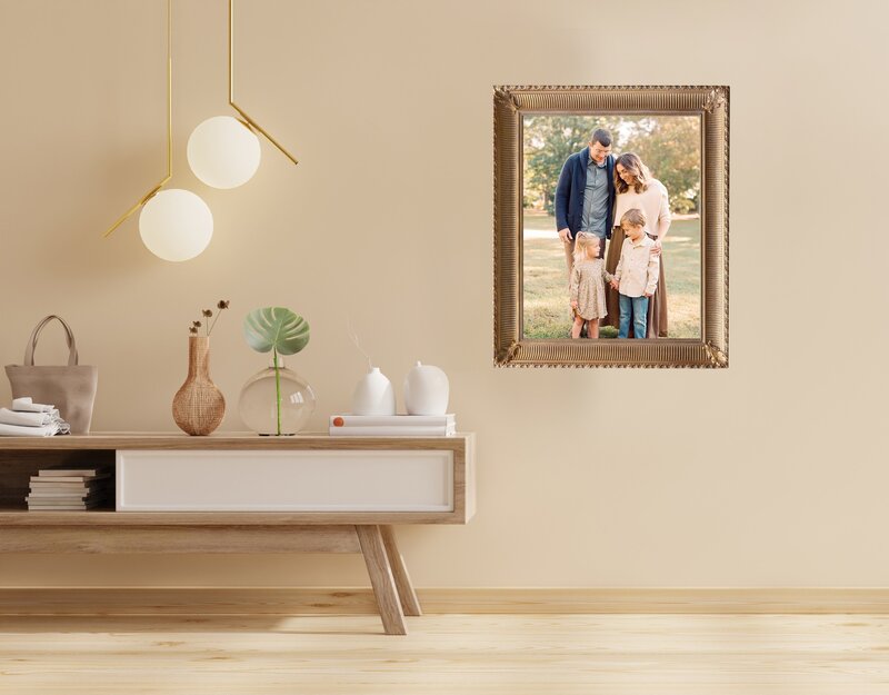 Simgle image gallery wall ideas for your home by Raleigh family photographer A.J. Dunlap Photography.