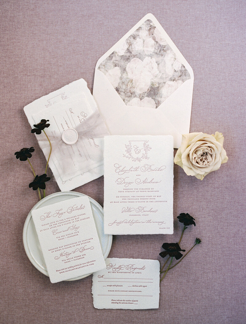 letterpress-handmade-paper-with-pink-ribbon-and-pink-custom-wax-seal
