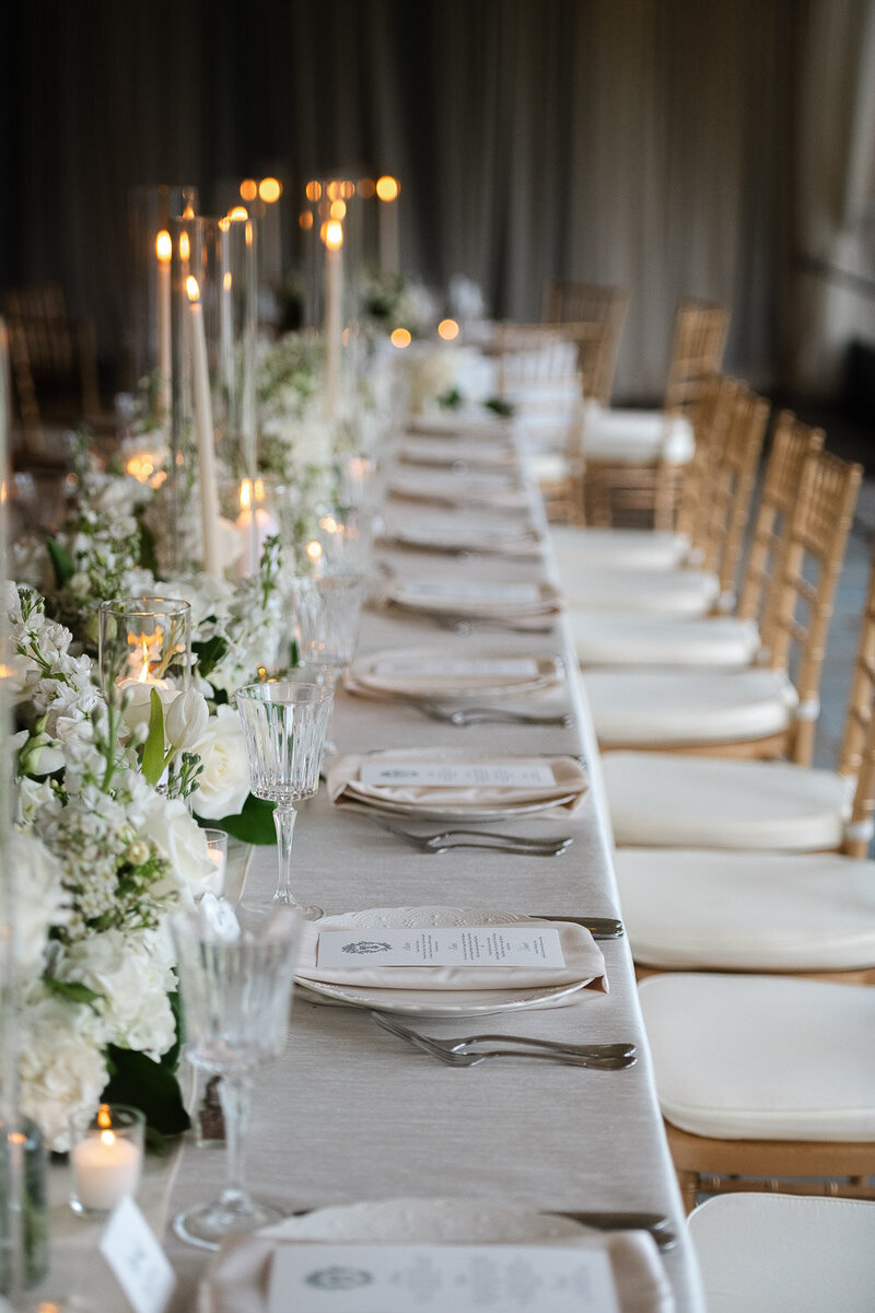 farm table top setting at Glen Manor