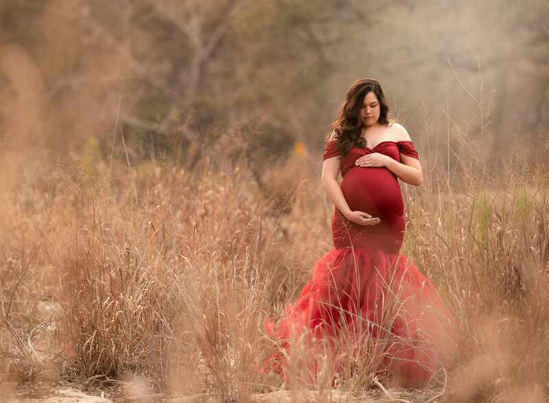 dusty rose tulle maternity dress