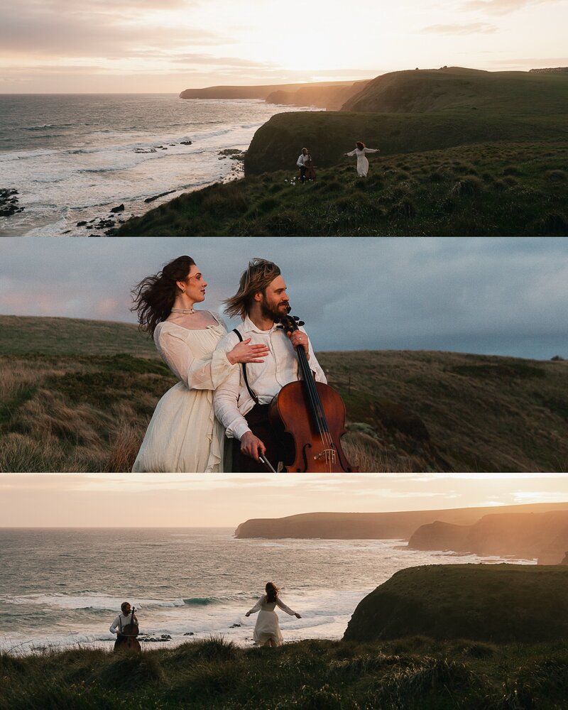 couple posing on melbourne beach