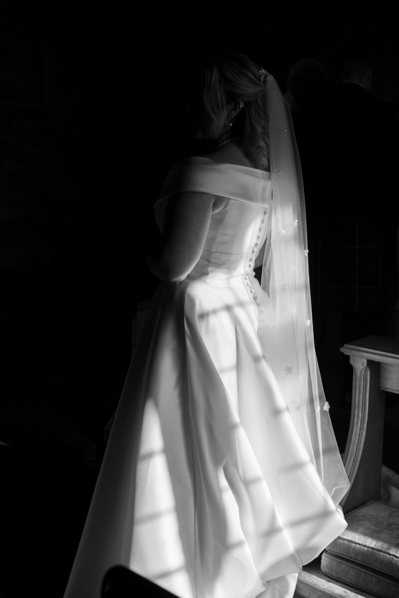 Bridal portrait in church