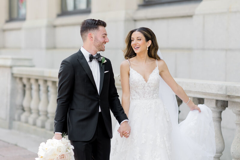 Bride and groom at a styled editorial in Ottawa