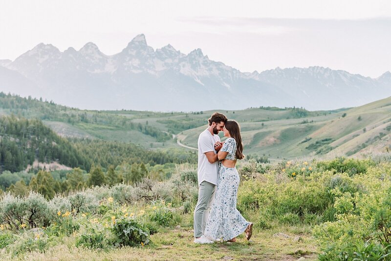 proposal in the tetons and wedding tree engagements