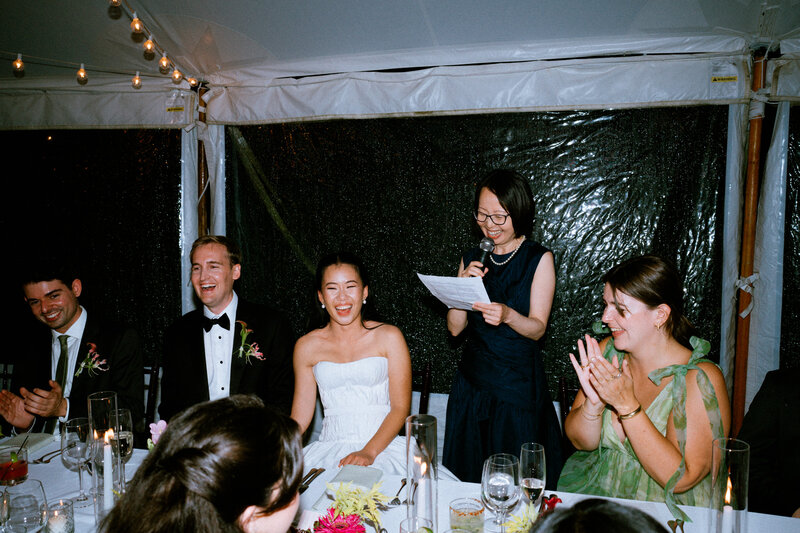 bride and groom with lantern at night time eloping