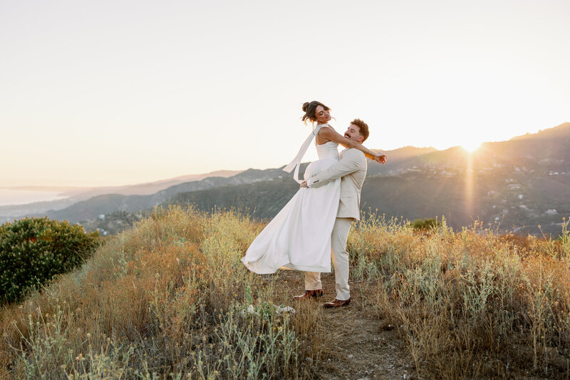 Bride and Groom in Malibu, California