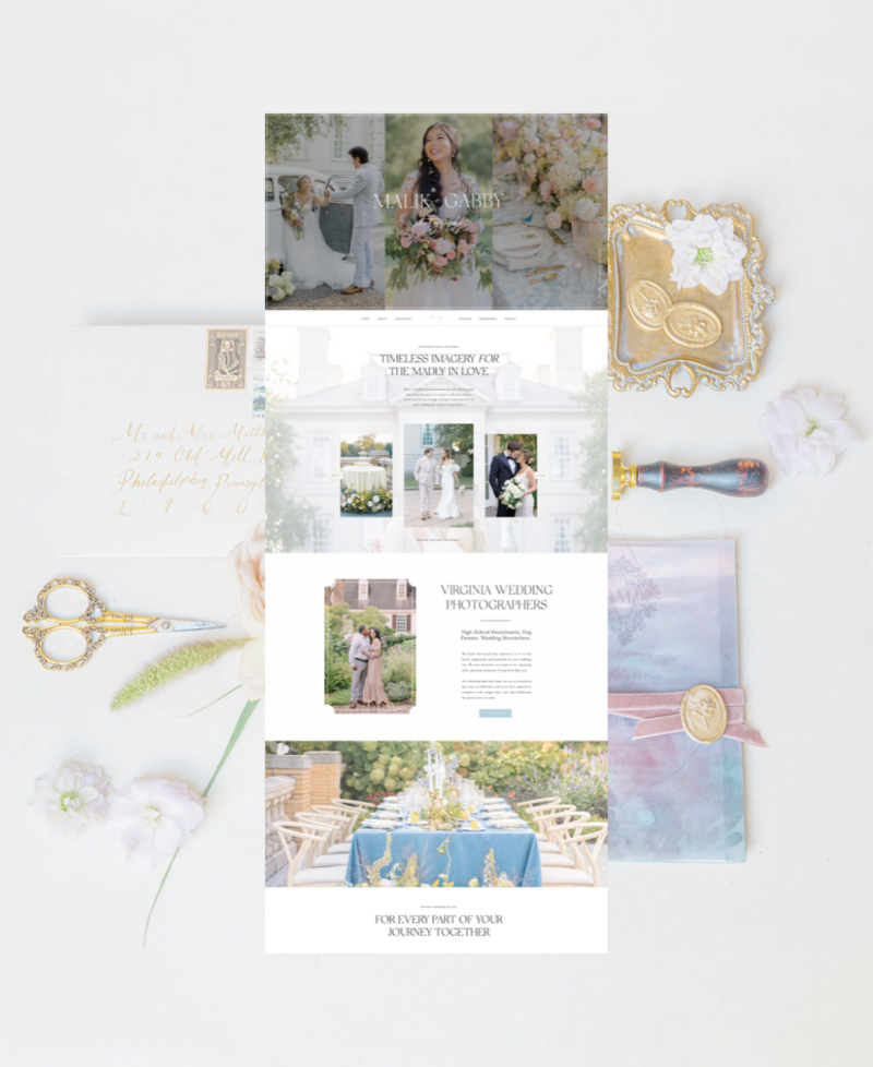 Luxury Virginia wedding photographer website