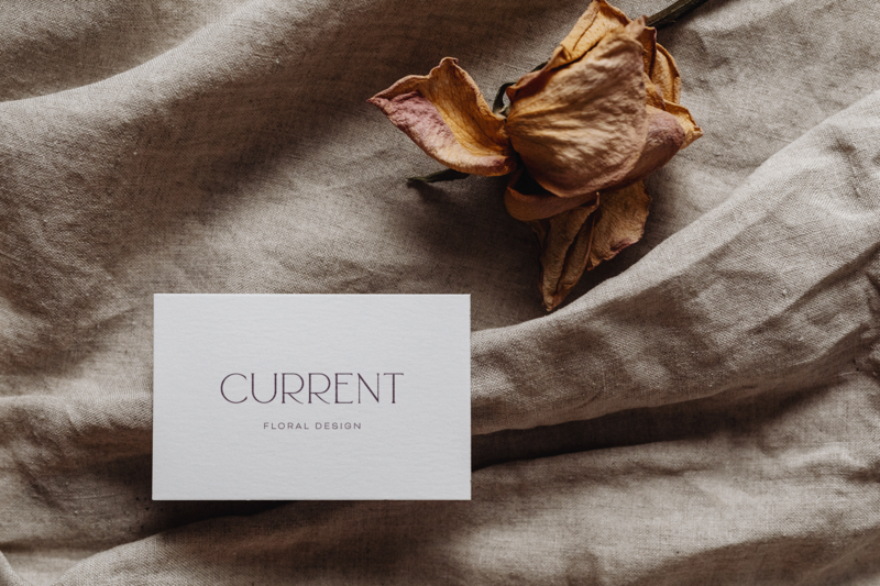 Current Floral Design - Business Card Mockup