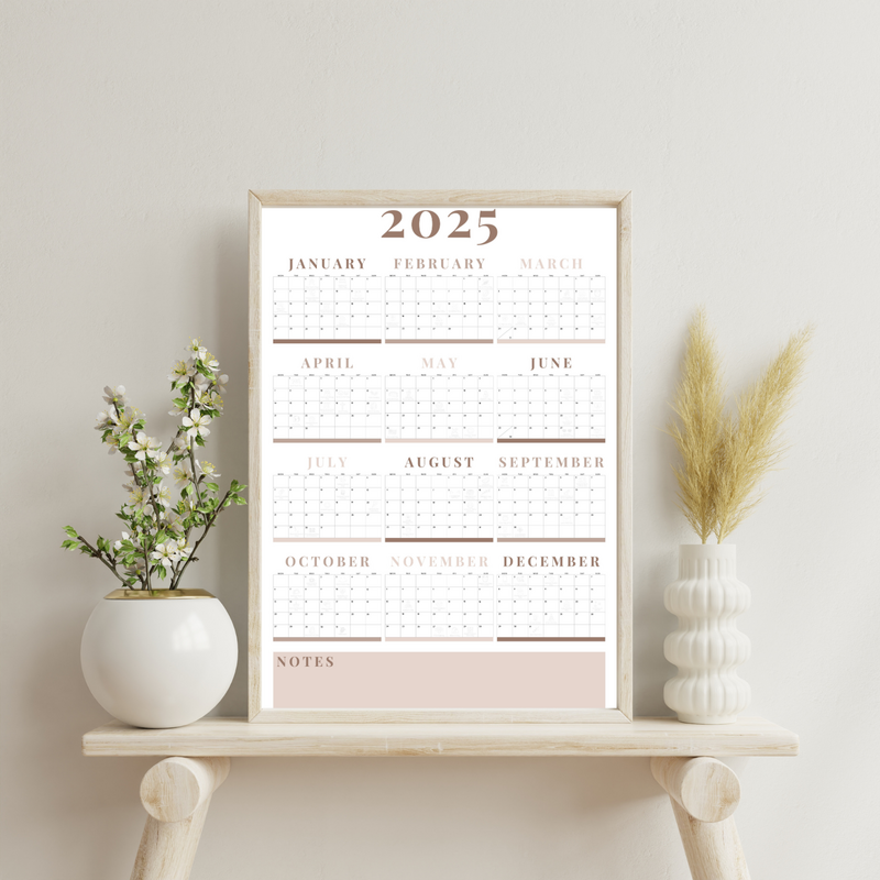 yearly calendar printable large wall calendar