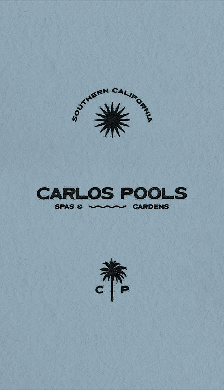 Branding logos for pool company showing web design for small business for website
