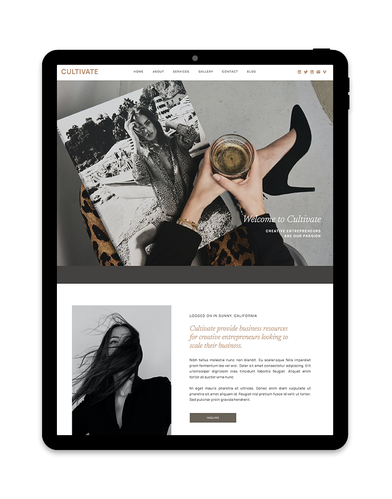 mockup of Showit Template