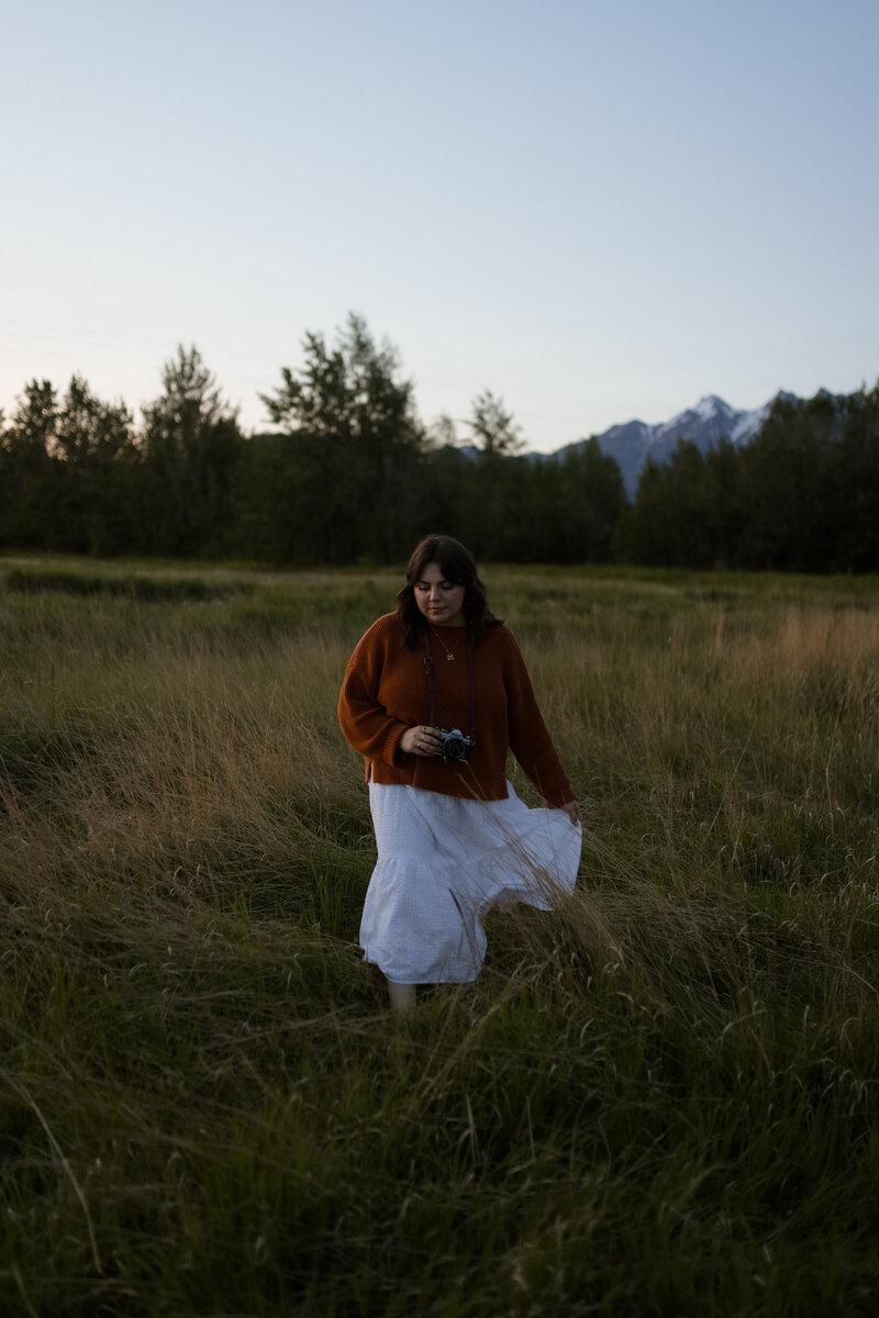 Alaska elopement photographer with film camera