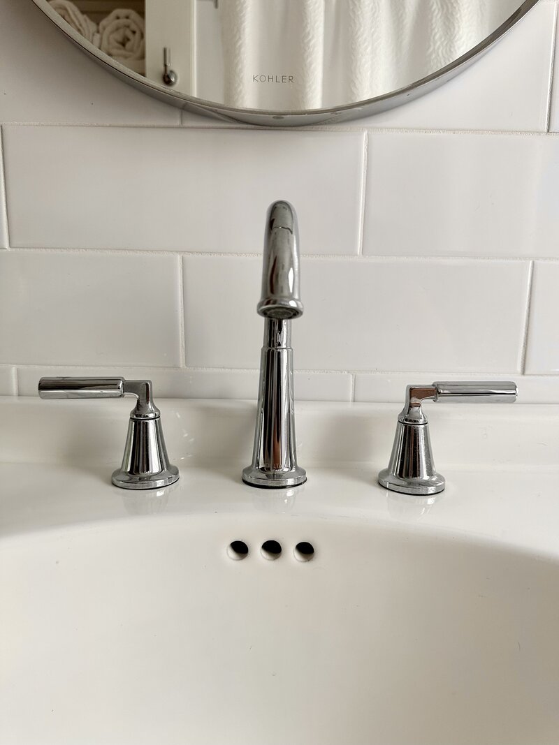 Atlanta Based Interior Designer e-design modern traditional bathroom renovation faucet