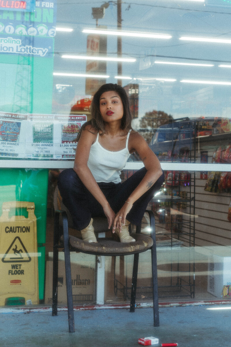 woman sitting on a chair