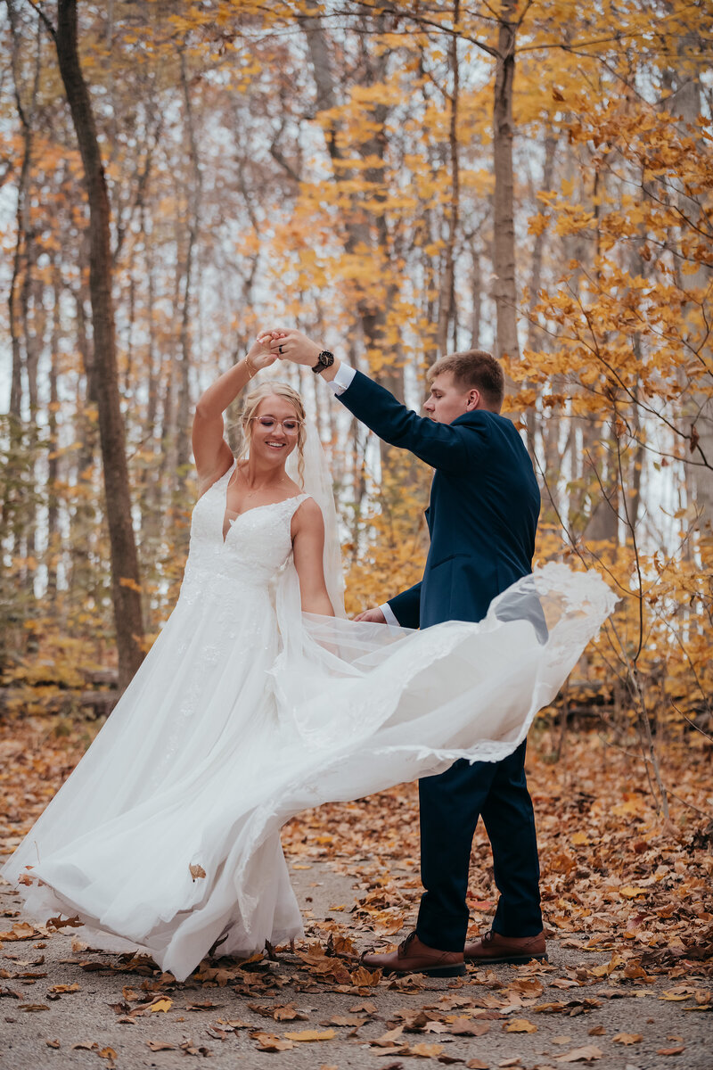 couple outside a church