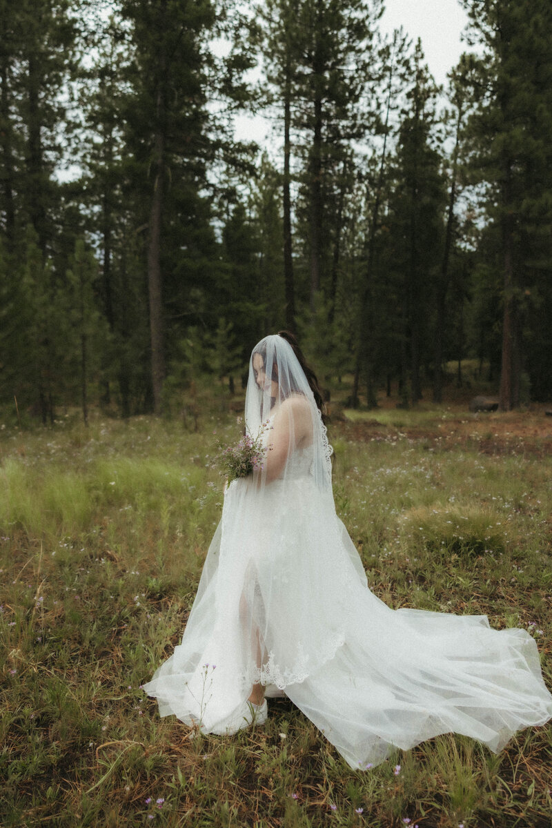 ethereal bride at mount rainer on her wedding day