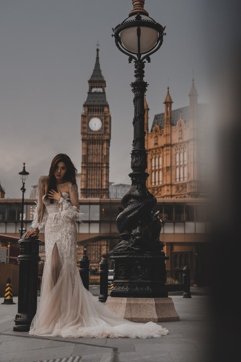 Bridal couture shoot in the streets of Macau.