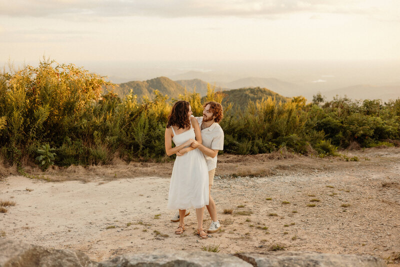 Rustic bride and groom elopement portrait