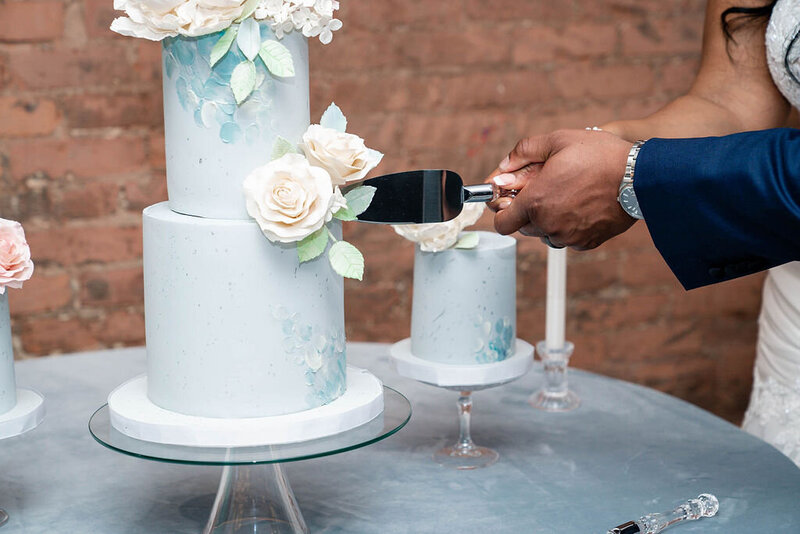 Cute bridal details of Intimate Micro Wedding styled shoot of wedding bouquet, bridal shoes, and boutonniere