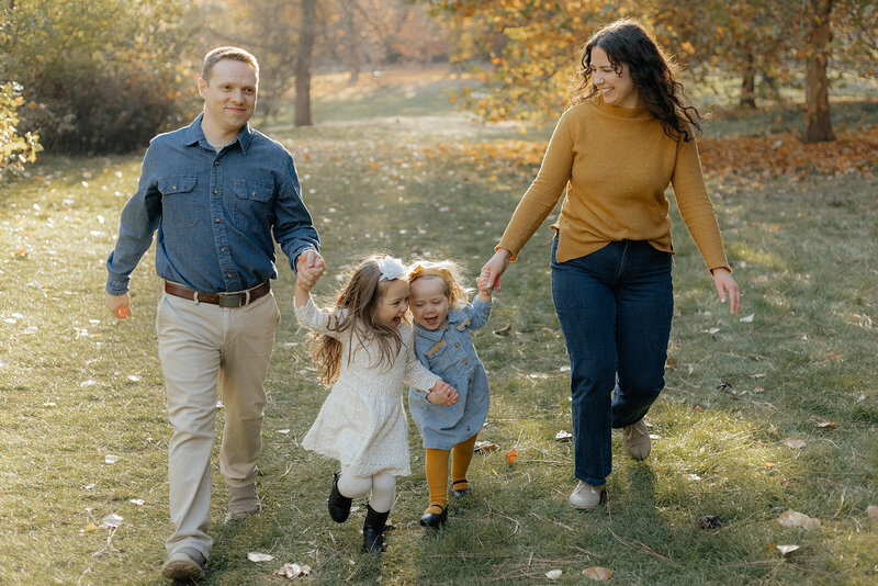 family photographer spokane wa enjoying fall time with her family