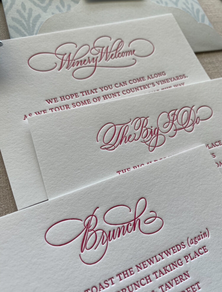 Custom calligraphy for cards in Washington DC
