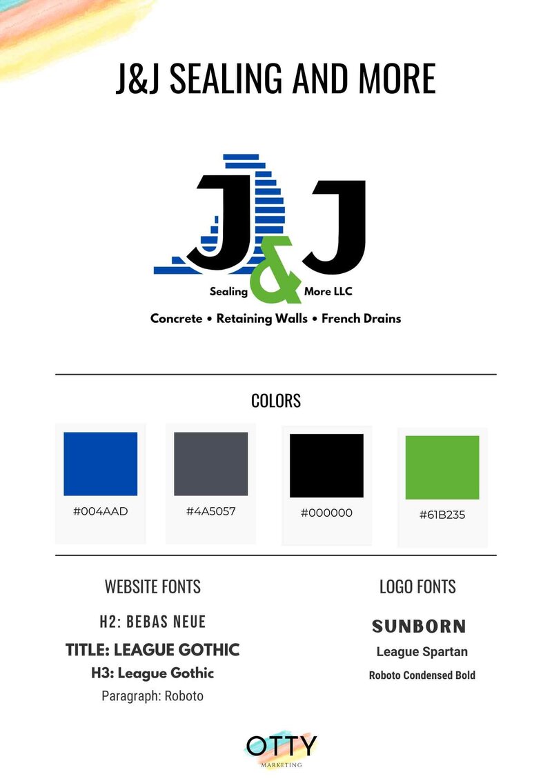Pittsburgh construction company brand development team offering logos and website design.