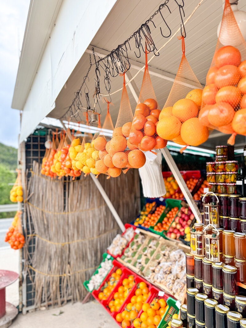 Split to Dubrovnik Croatia DayTrip oranges on side of road 