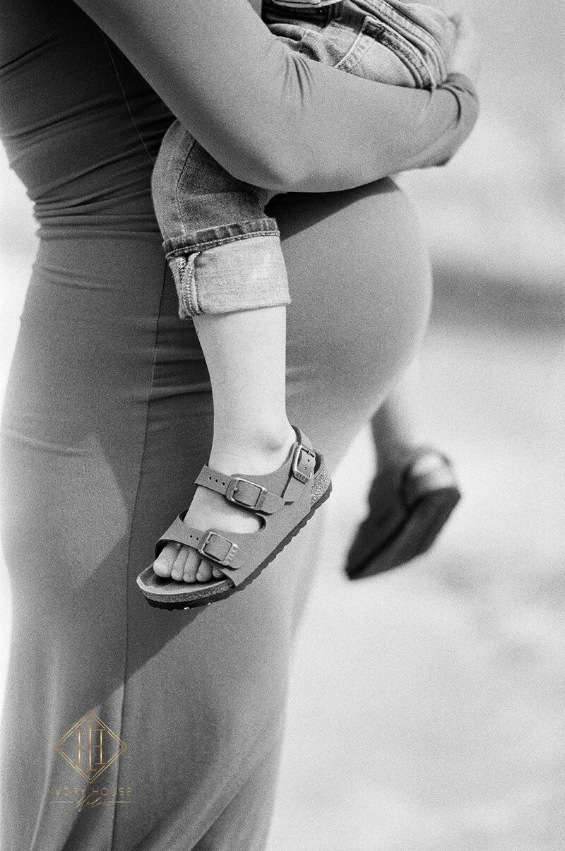 Bride and groom walk up memorial steps at their DC wedding