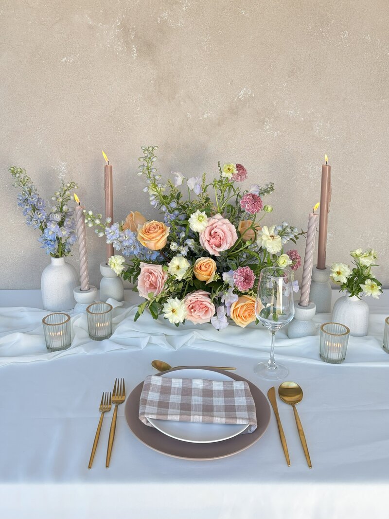 spring floral tabletop candles lush garden