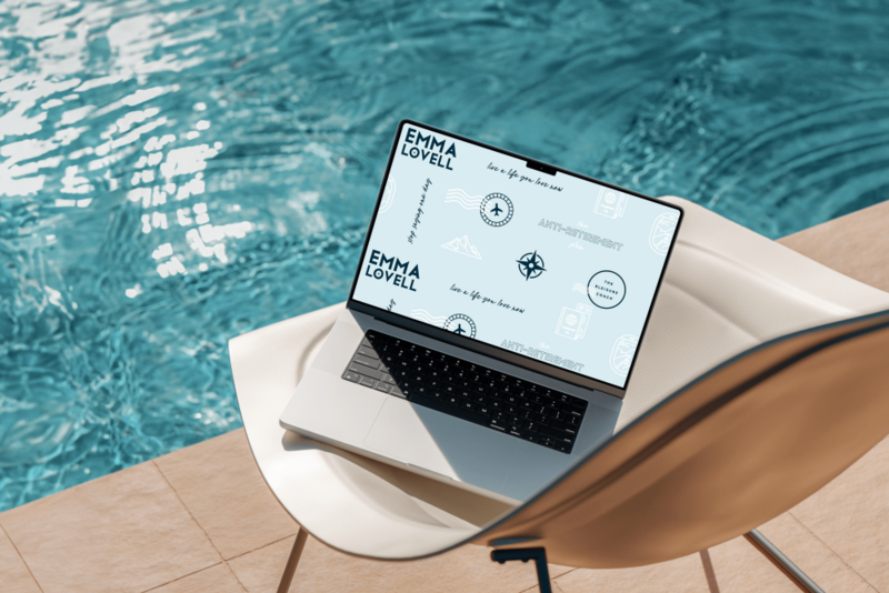 Emma Lovell - Brand Pattern as Laptop Screensaver Mockup