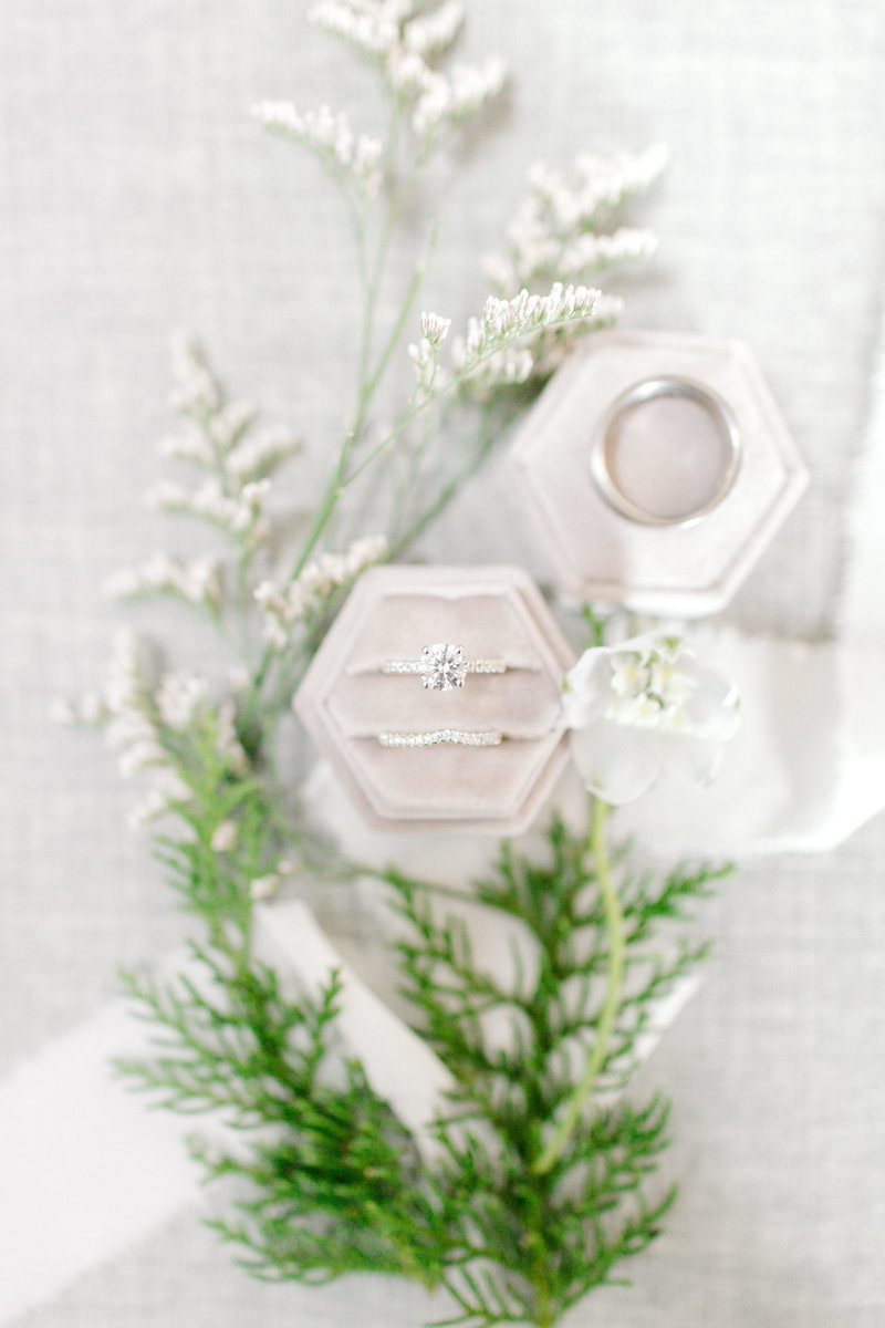 detail of rings in ring box