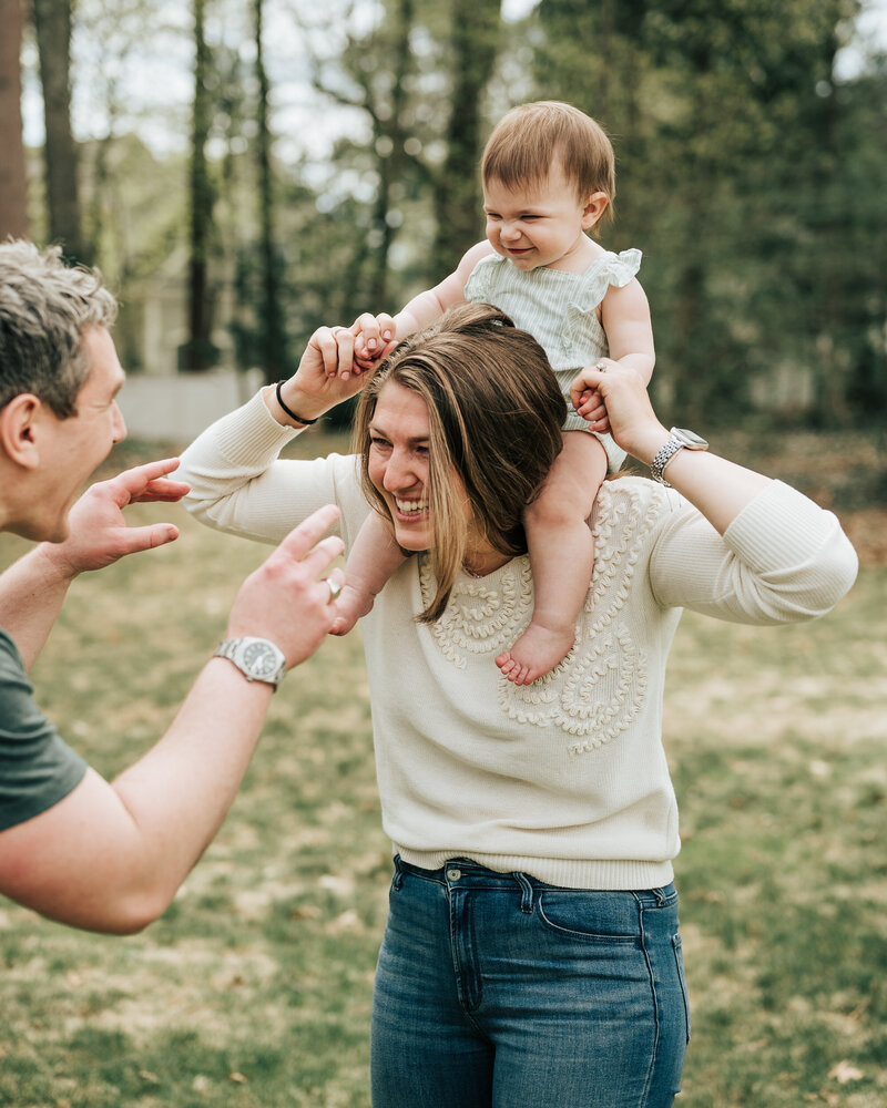 dad playing with child